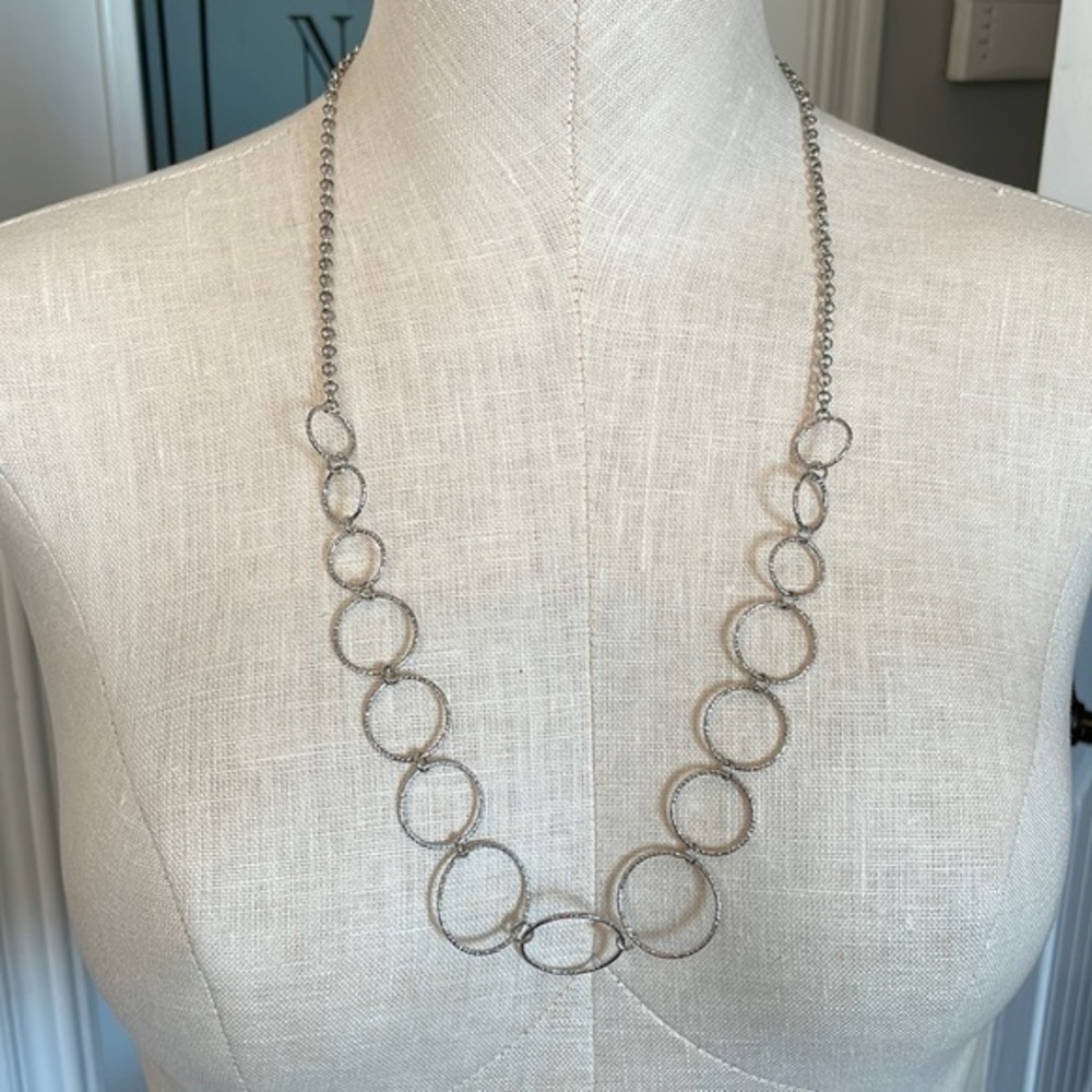 ๐5/25 Envy delicate circle chain dainty statement long necklace